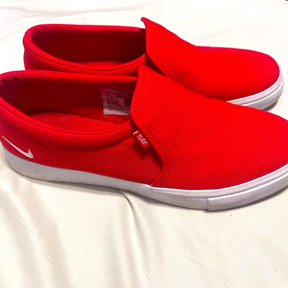 Red Nike Slip-Ons